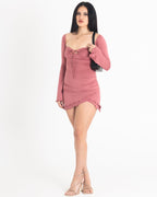 Vanessa Mini Dress in Rose