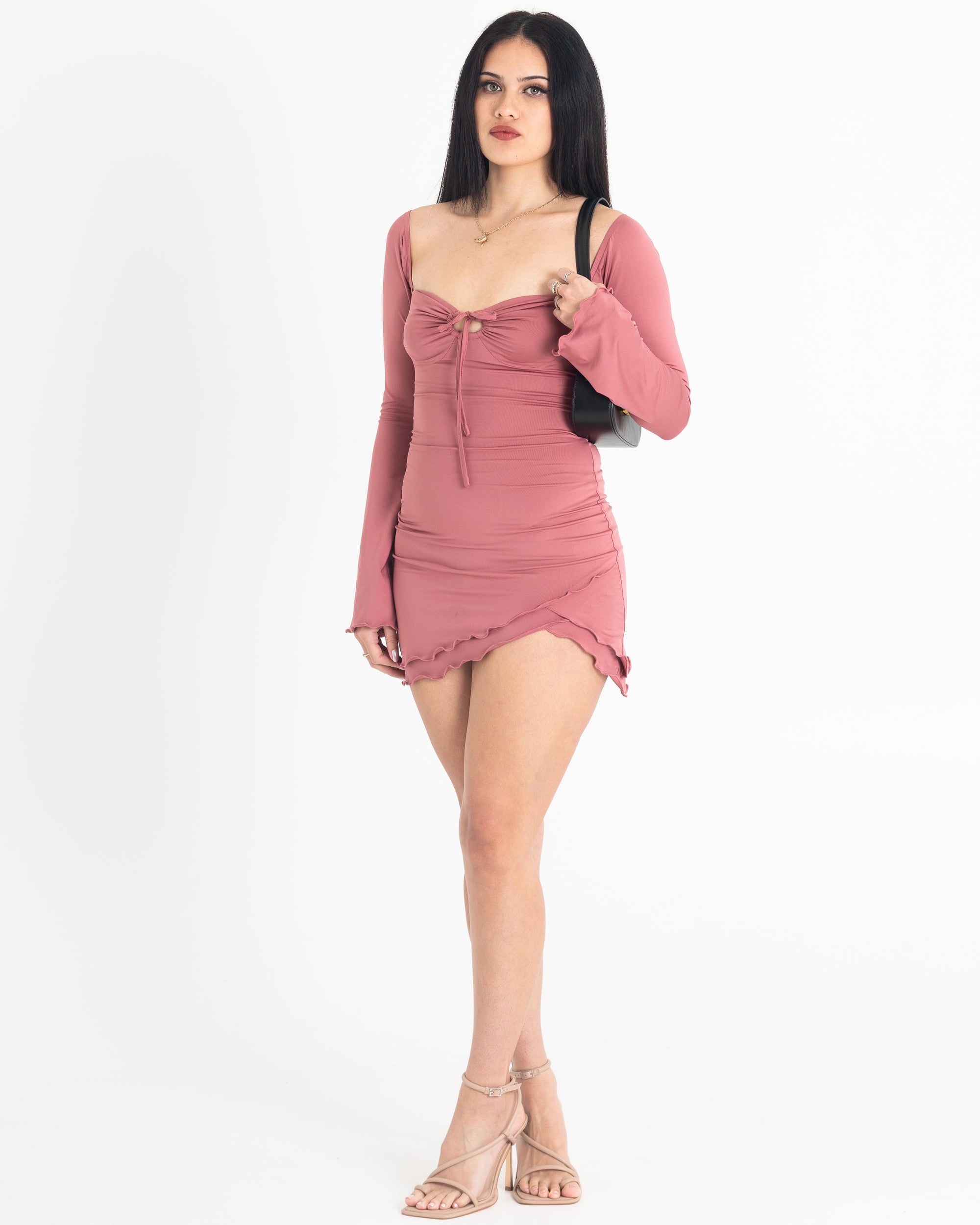 Vanessa Mini Dress in Rose