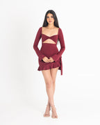 Lana Mini Dress in Burgundy