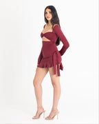 Lana Mini Dress in Burgundy