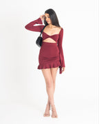 Lana Mini Dress in Burgundy