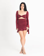 Lana Mini Dress in Burgundy