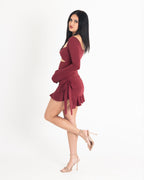 Lana Mini Dress in Burgundy