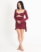Lana Mini Dress in Burgundy
